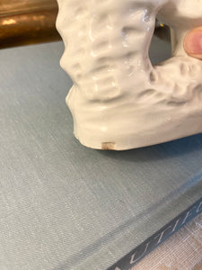 Antique Staffordshire Man and Woman in White