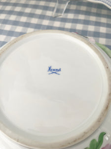 Vintage Herend Two-Piece Lidded Server with Lemon and Rose Motif, 8”