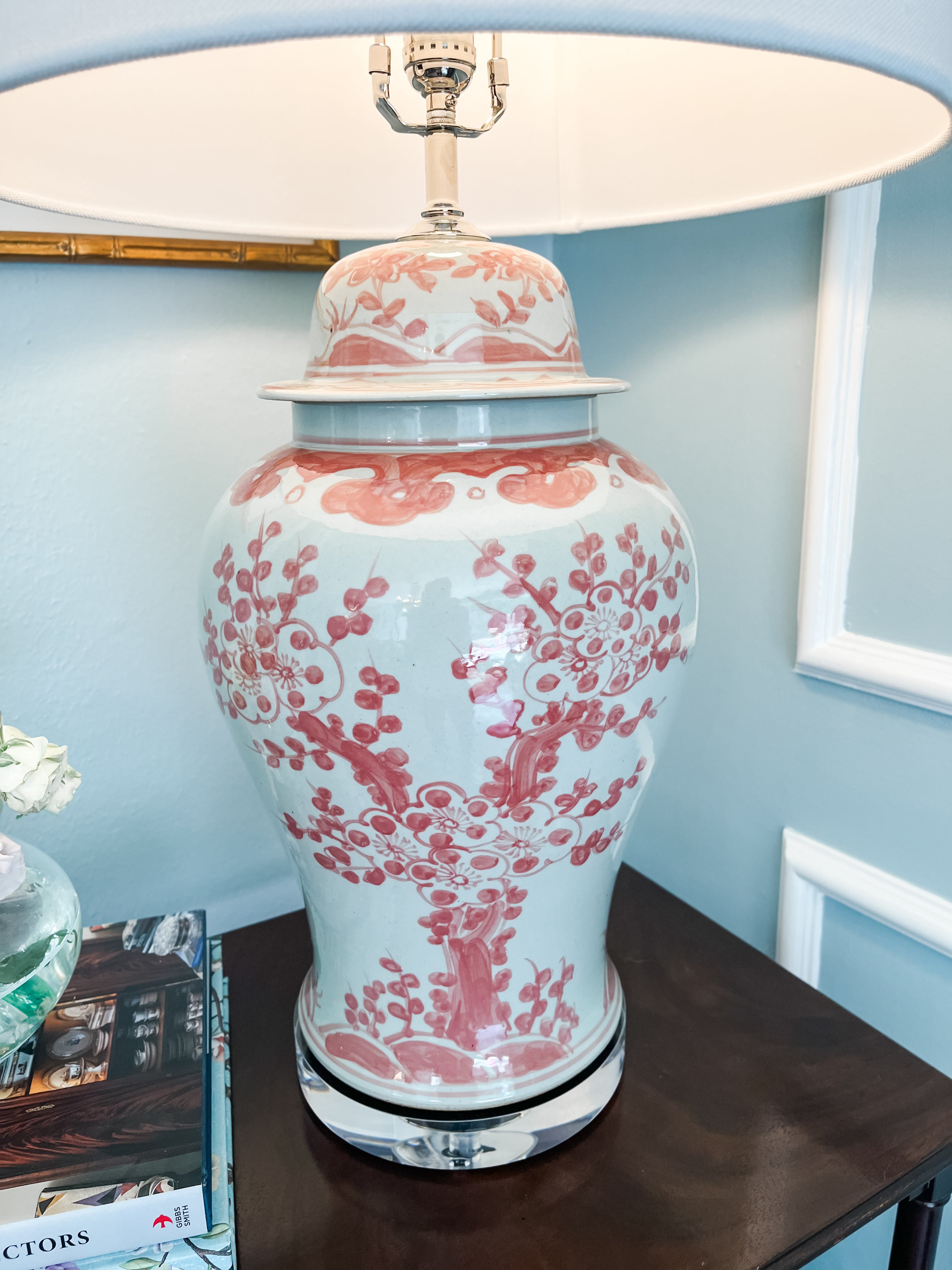 Coral Floral Lamp, 32” - Local Pickup Only