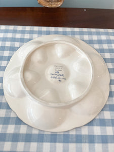 Vintage Quimper Oyster Plate, 9"