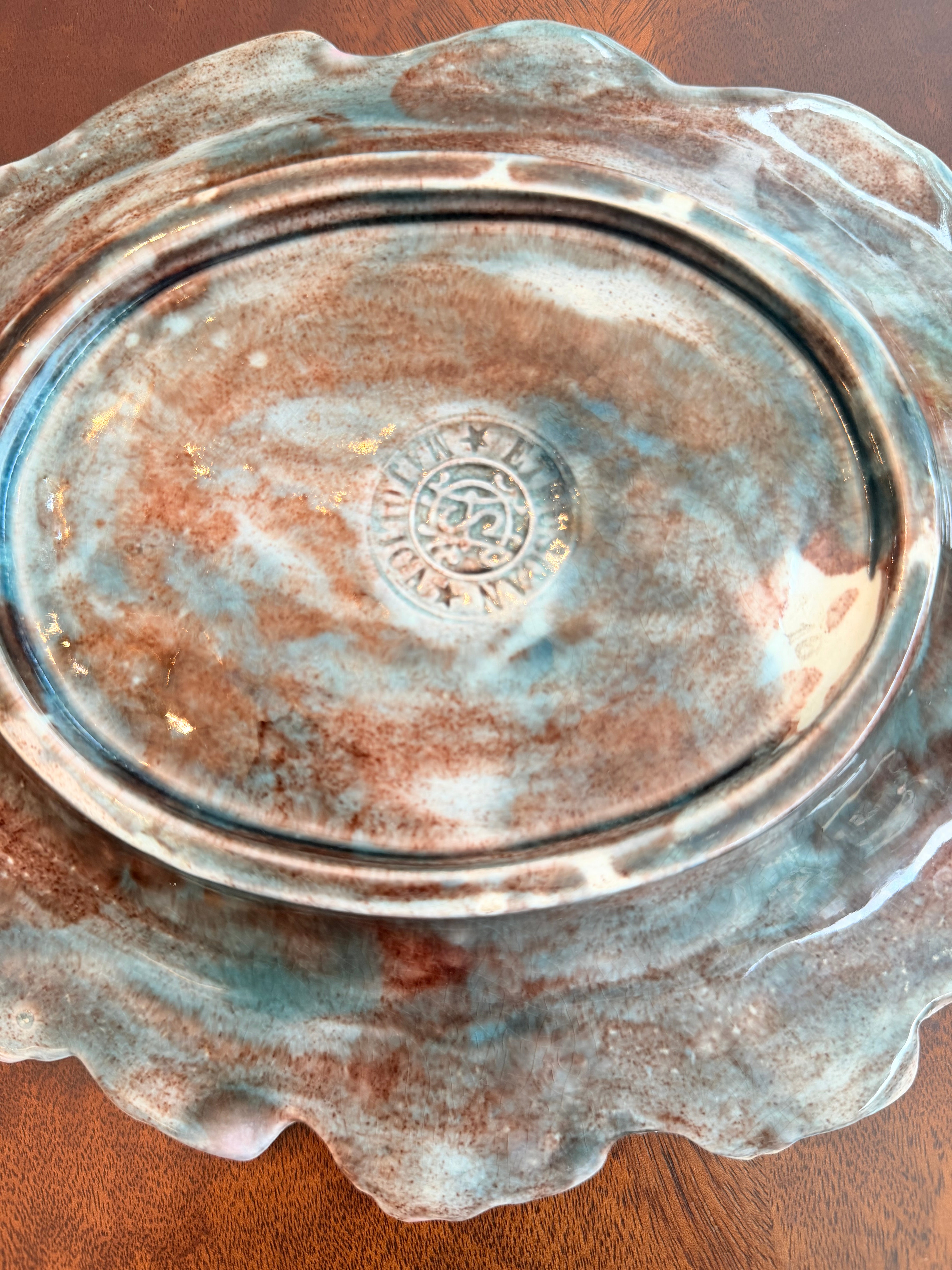 Vintage Majolica Oak Leaf Plate, 12”