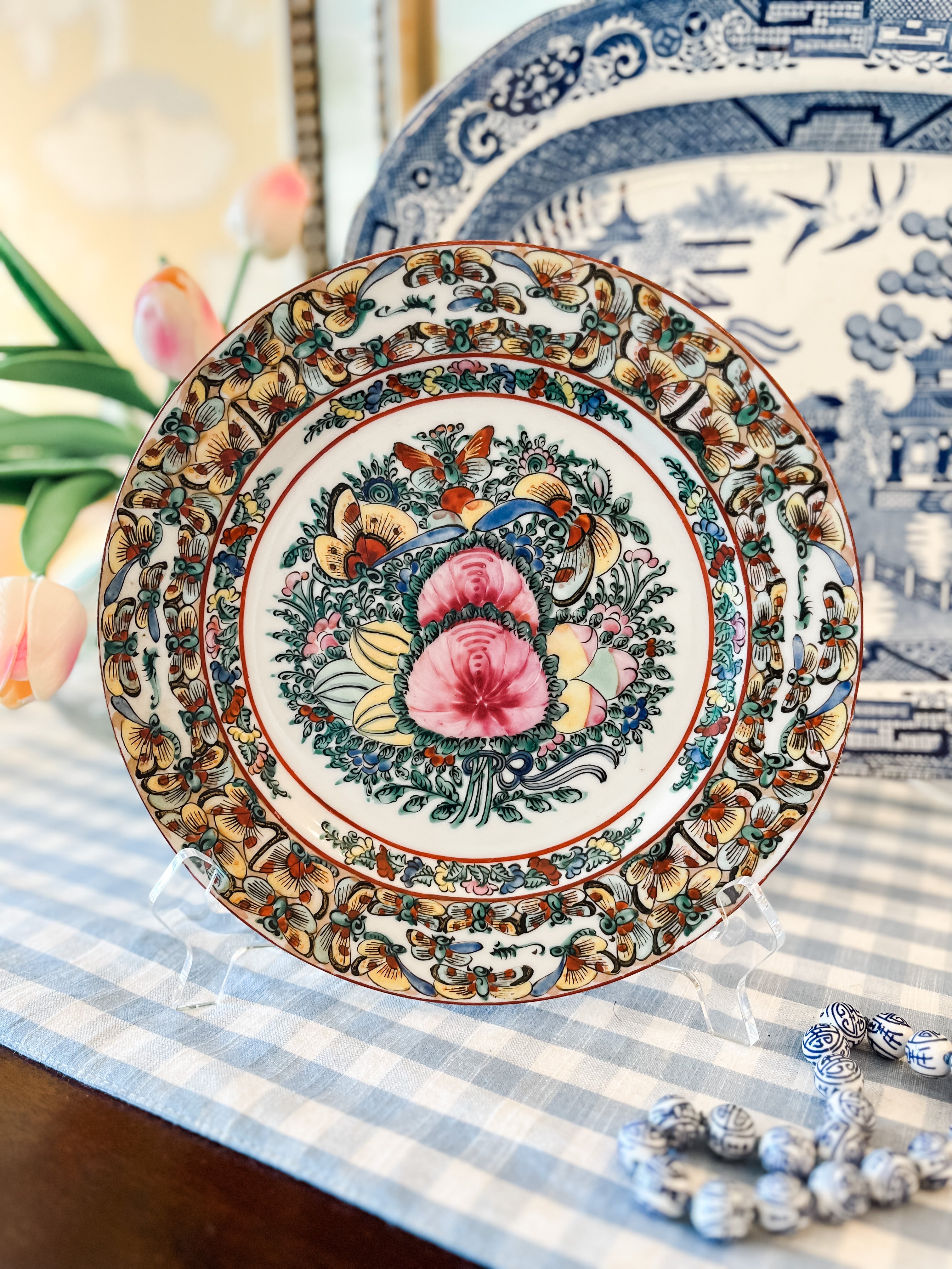 Vintage Rose Canton Plate, 7” (Three Available)
