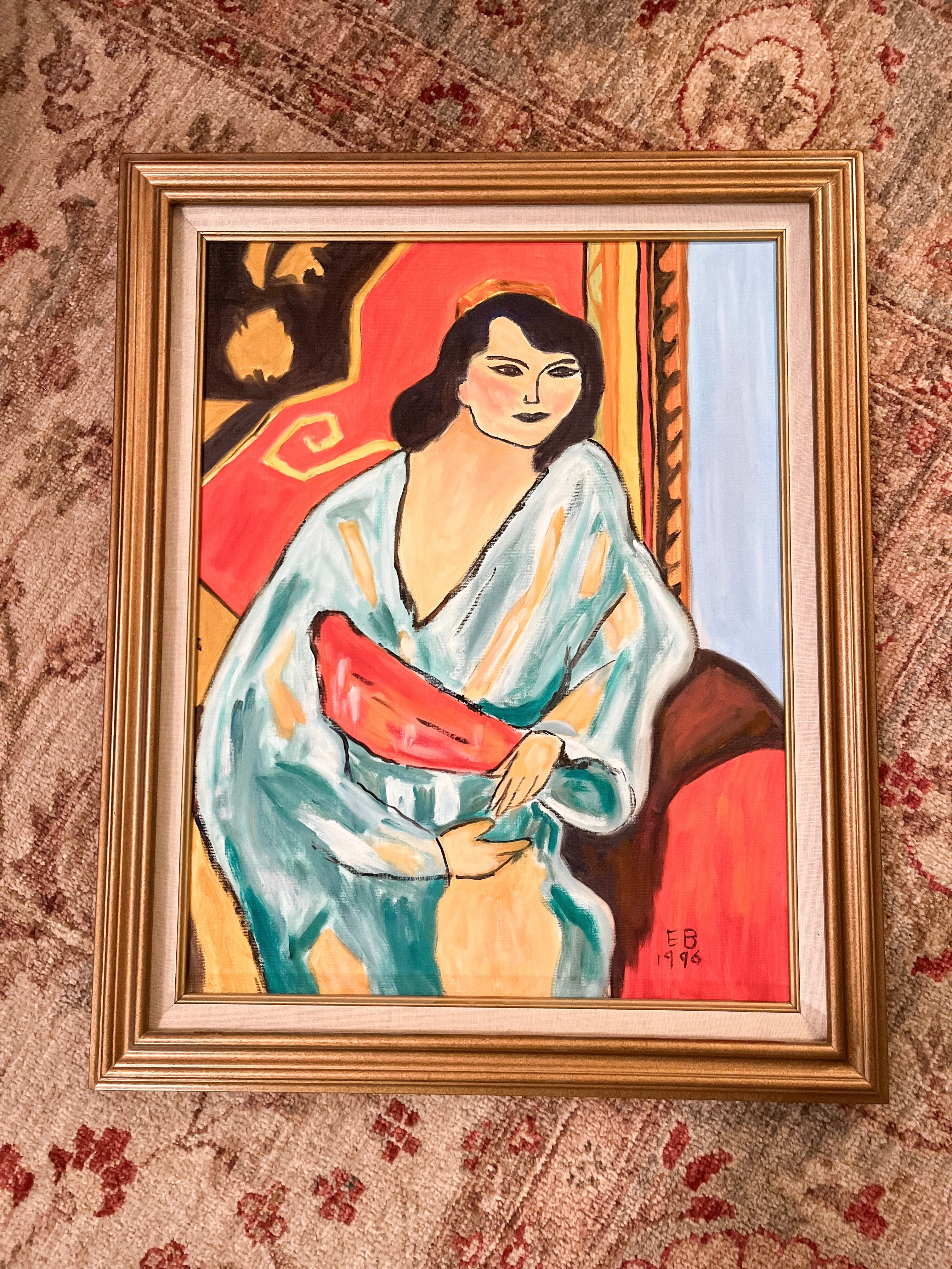 Hand Painted Reproduction of Matisse’s “The Algerian Woman,” 17.5”x22”