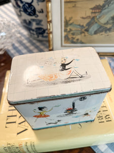 Vintage British Lidded Tin Tea Canister