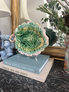 Vintage Majolica Oak Leaf Plate, 12”