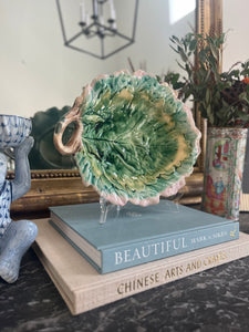 Vintage Majolica Oak Leaf Plate, 12”