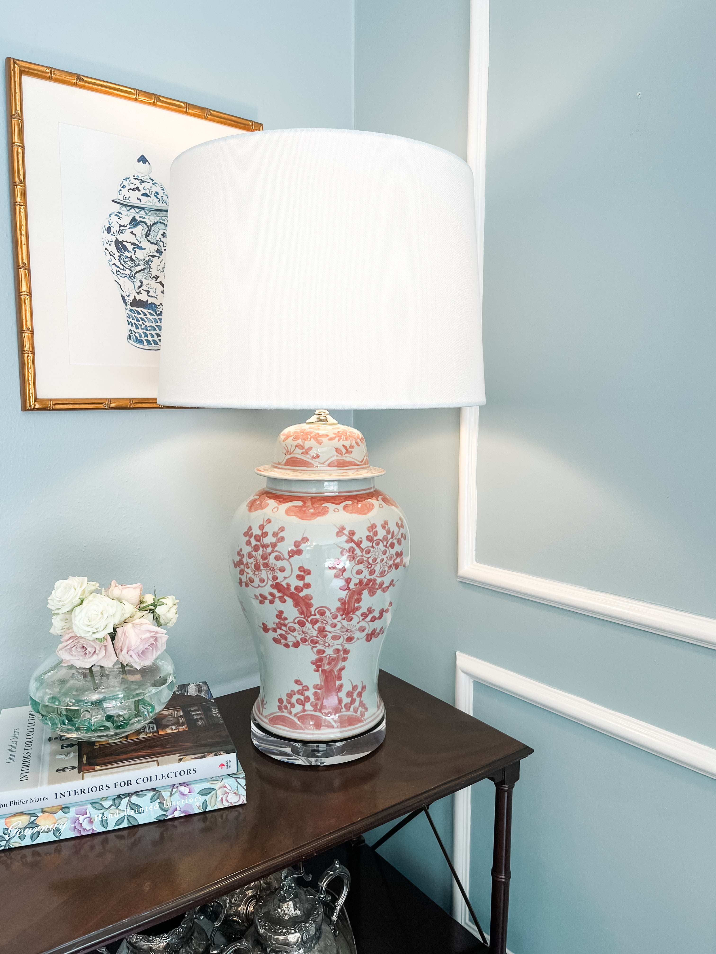 Coral Floral Lamp, 32” - Local Pickup Only