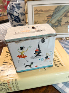 Vintage British Lidded Tin Tea Canister