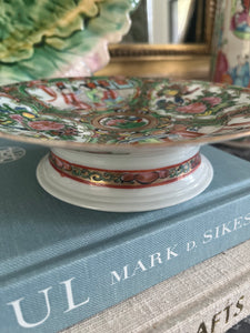 Antique Rose Medallion Compote, 6”