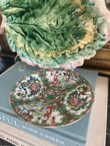 Antique Rose Medallion Compote, 6”