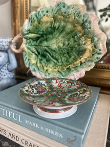 Antique Rose Medallion Compote, 6”