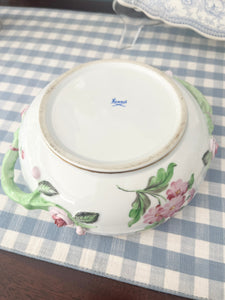 Vintage Herend Two-Piece Lidded Server with Lemon and Rose Motif, 8”
