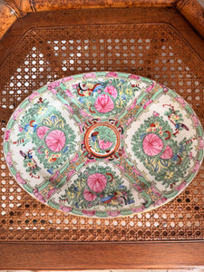 Vintage Rose Medallion Oval Platter, 12”