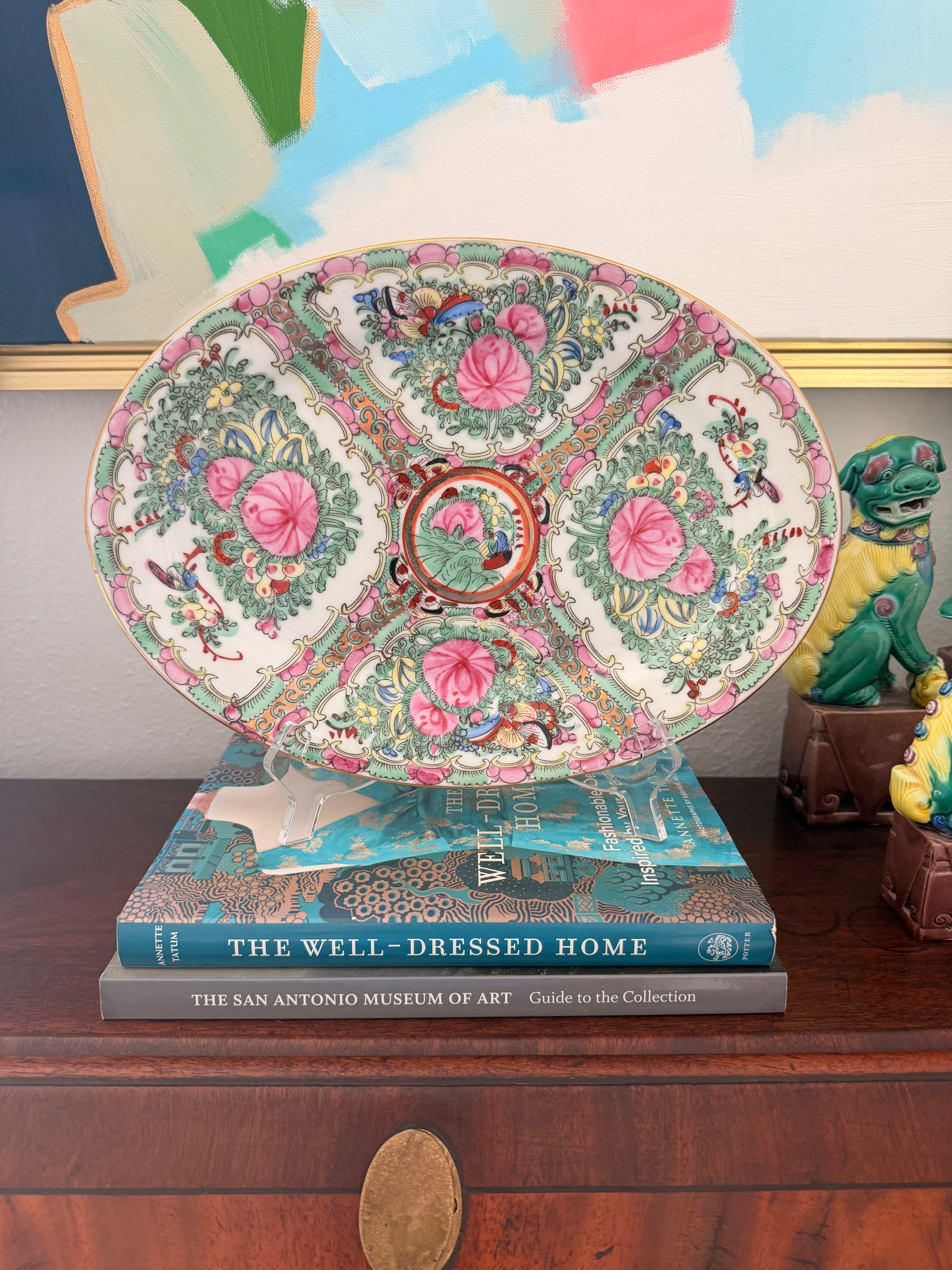 Vintage Rose Medallion Oval Platter, 12”