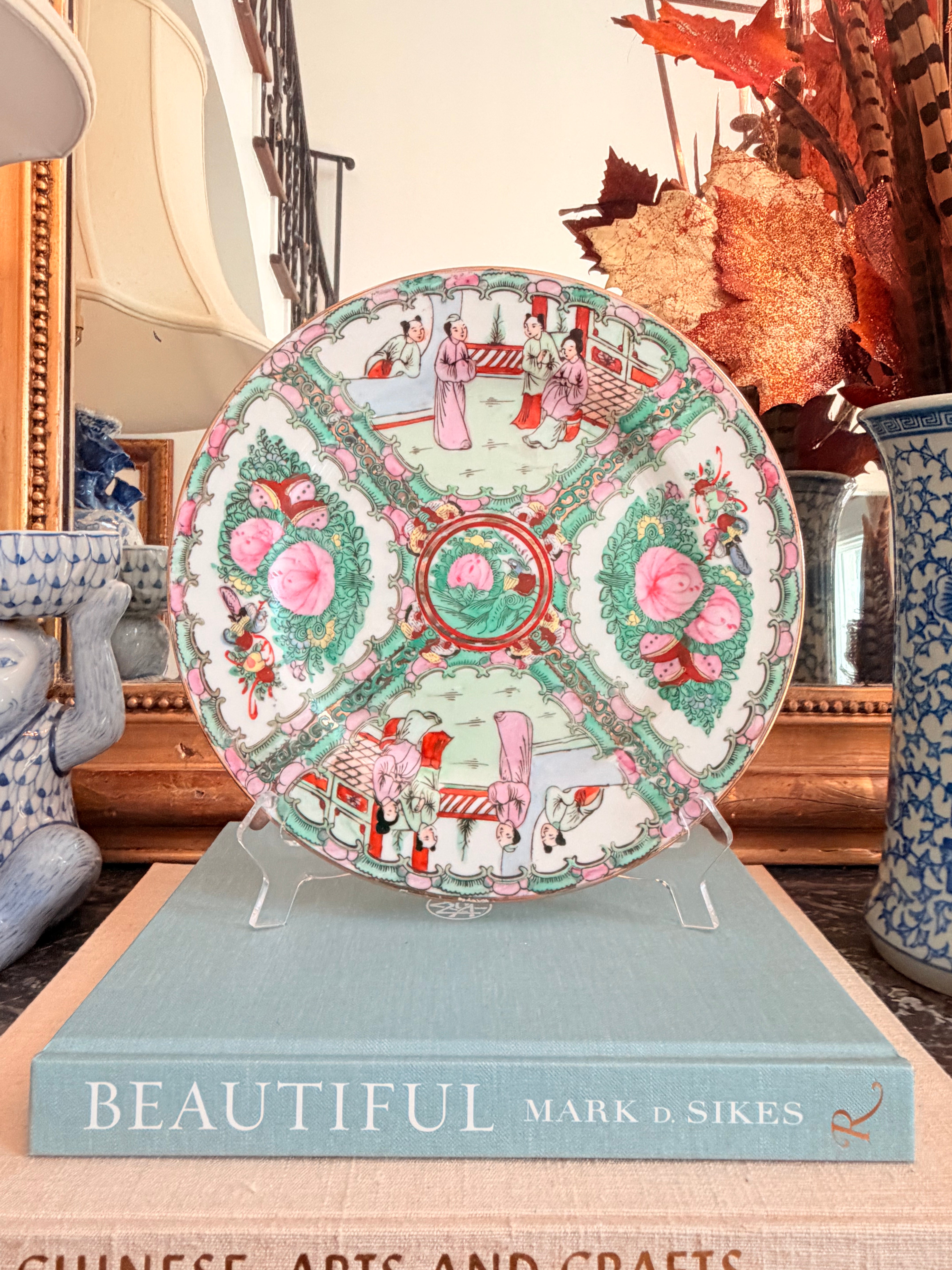 Vintage Rose Medallion Plate, 10”