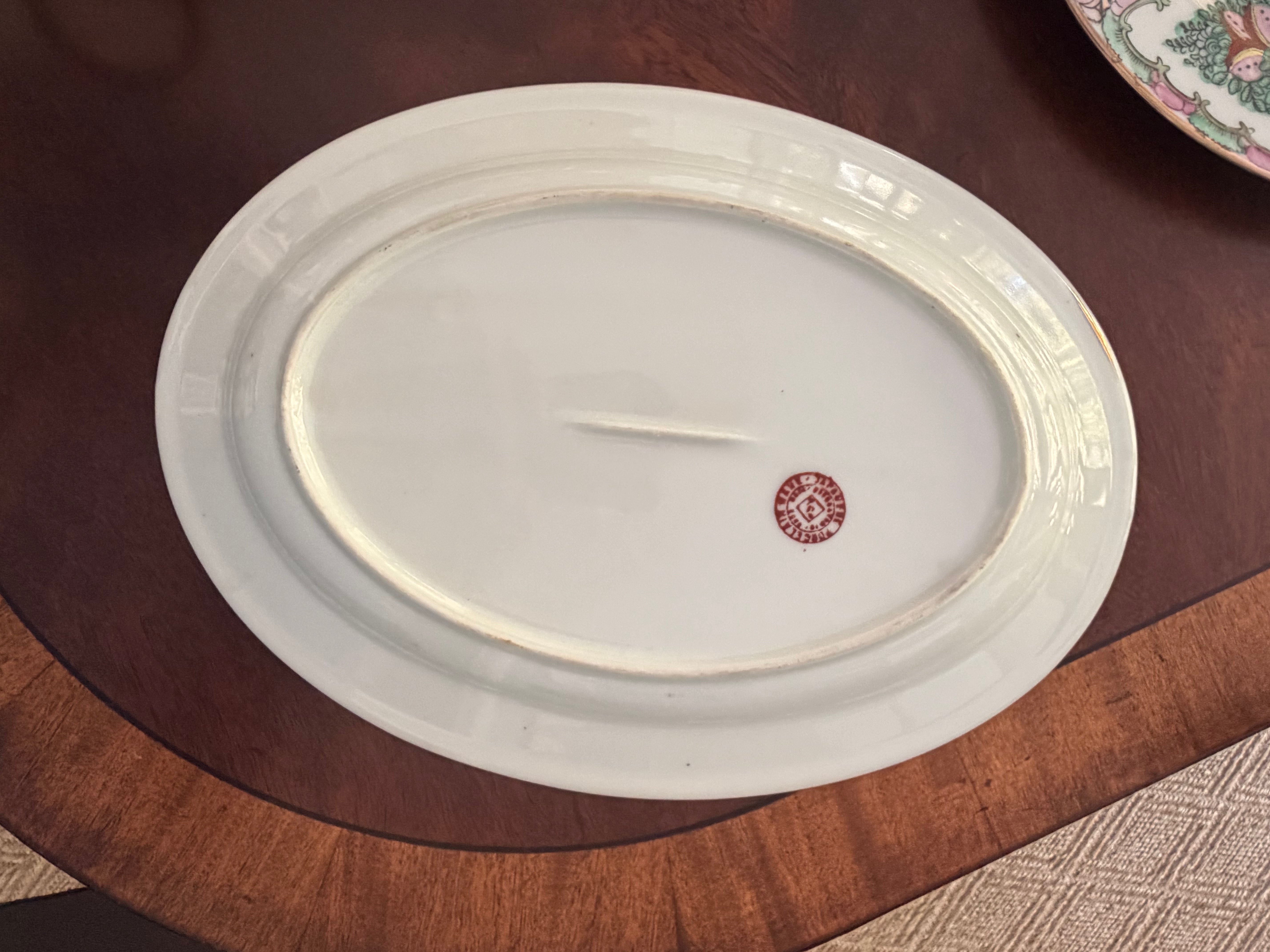 Vintage Rose Medallion Oval Platter, 12”