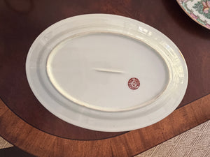 Vintage Rose Medallion Oval Platter, 12”