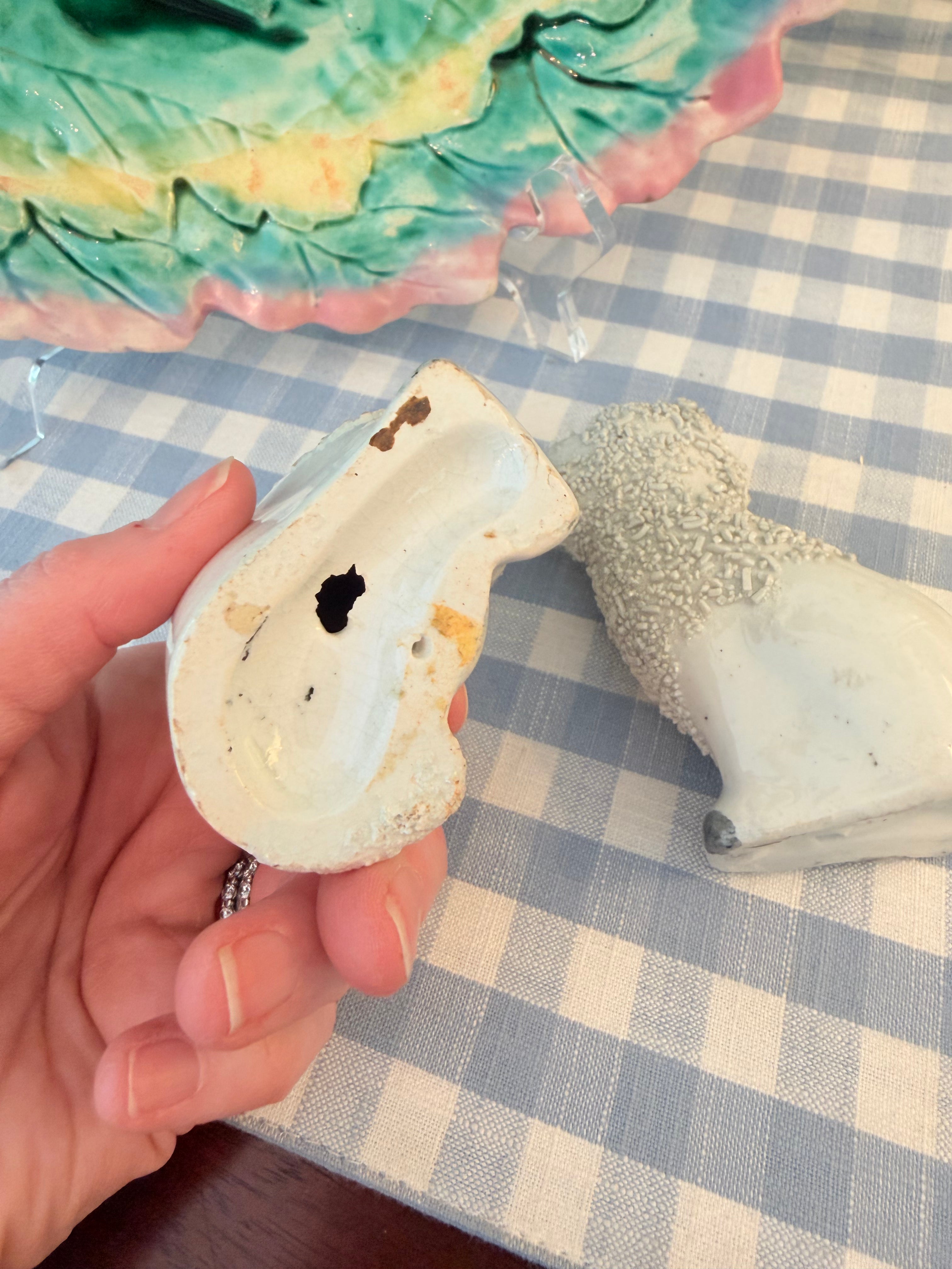 Antique Pair of Staffordshire Confetti Poodles, 3.5”