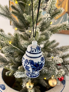 Set of Three Blue and White Chinoiserie Ornaments (B)