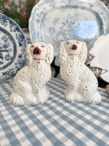Vintage Pair of Staffordshire-Style Spaniels, 7"