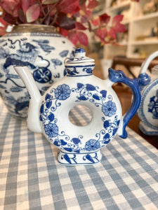 Vintage Blue and White Teapot Collection, Set of Four