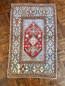 #5 Vintage Turkish Rug 2'6"x4'7” "What's Going On"