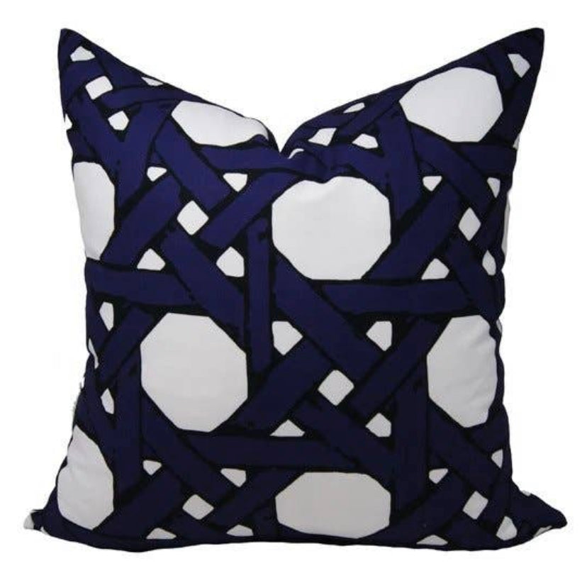 Cane Back Pillow, 20” - Midnight Blue - Collectible Brooks