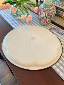 Vintage Daher Black Chinoiserie Tray, 16"